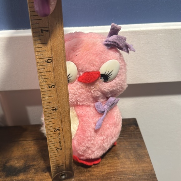 Hi- Lo Imports vintage 1979 pink bird with red feet and purple bows - Picture 7 of 12